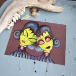 Siamese Twins 5 X 7 Art Print Zombies Dark Fantasy..